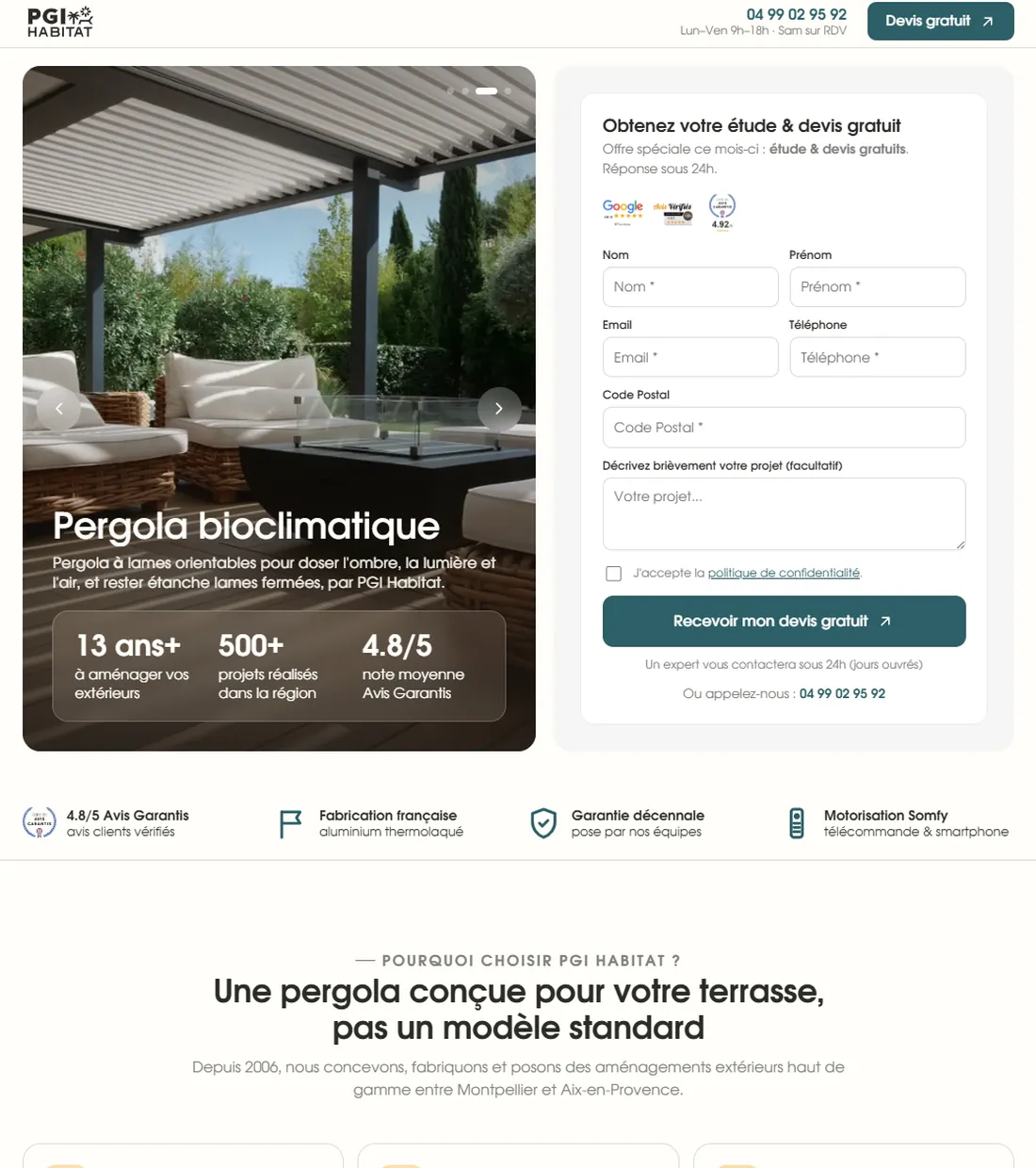 Landing page Sprint Ads de PGI Habitat