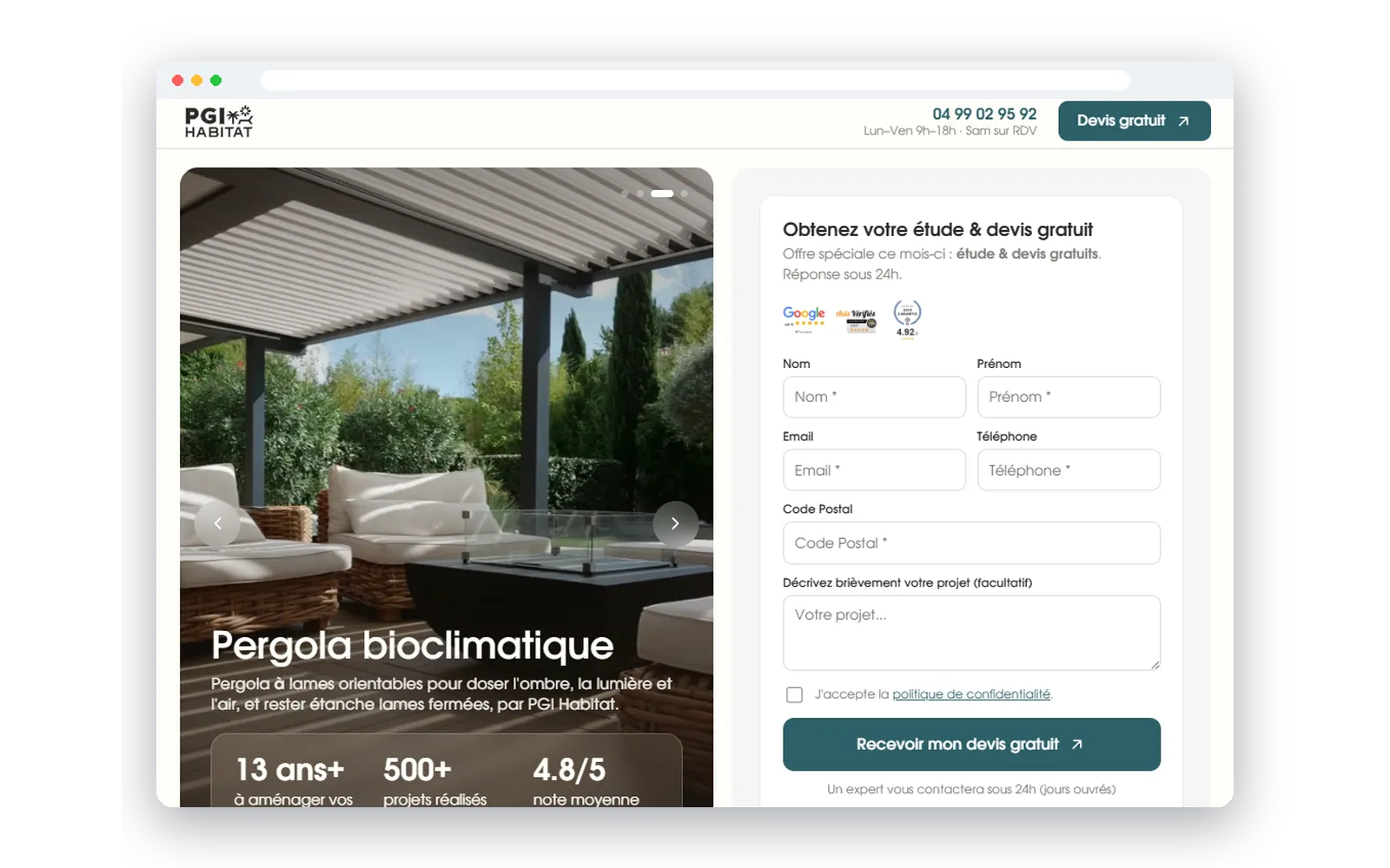 Aperçu du dispositif réalisé pour PGI Habitat
